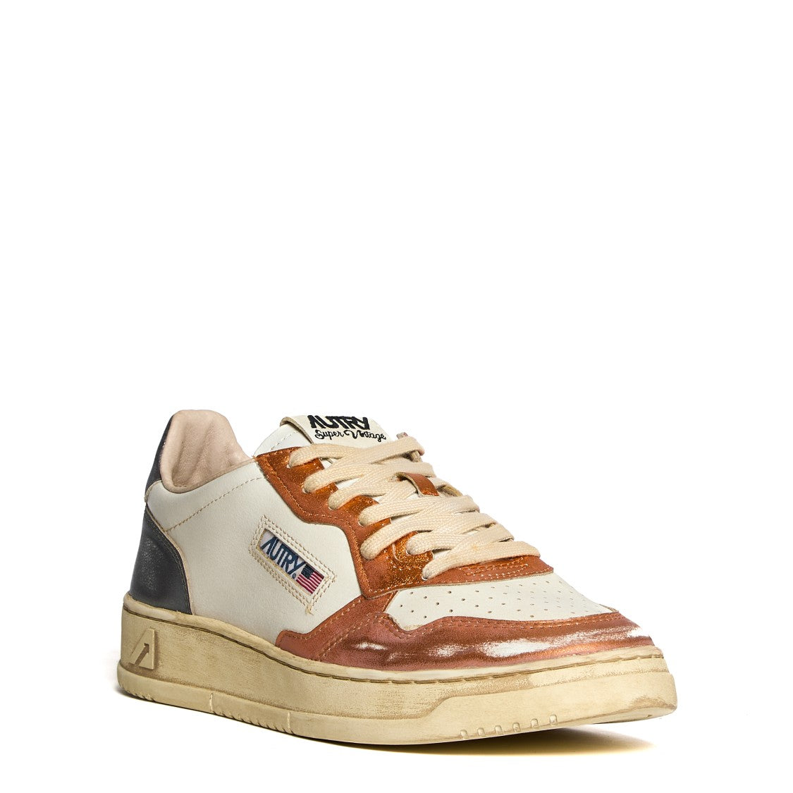 Autry Vintage-Inspired Low-Top Sneakers With Brushed Leather Finish