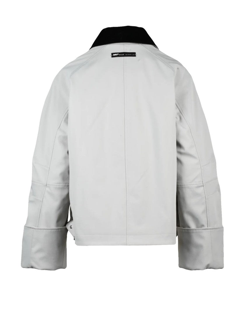 Oof Quilted Light Grey Jacket With Combined Closure And Adjustable Fit