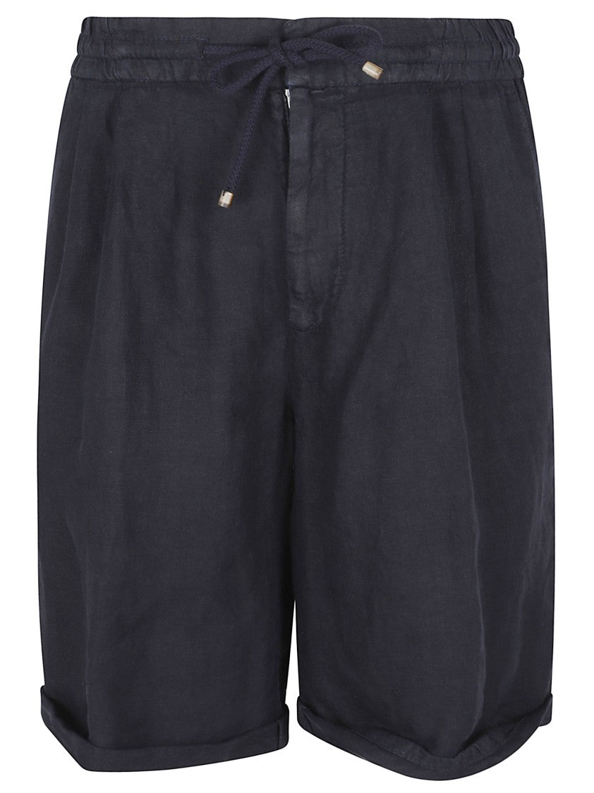 Brunello Cucinelli Relaxed Fit Linen Shorts With Drawstring Waistband
