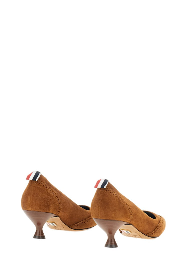 Thom Browne Wingtip Brogue Pump In Premium Velukid Suede