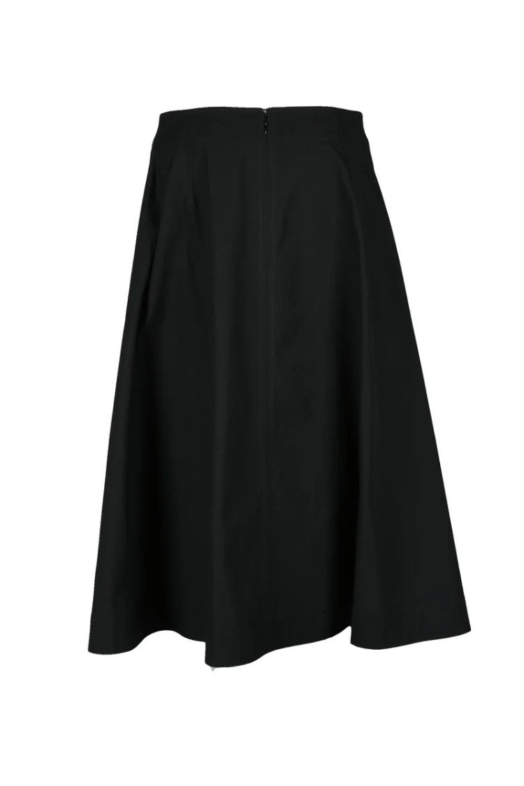 Bottega Veneta Cotton Midi Skirt - Black