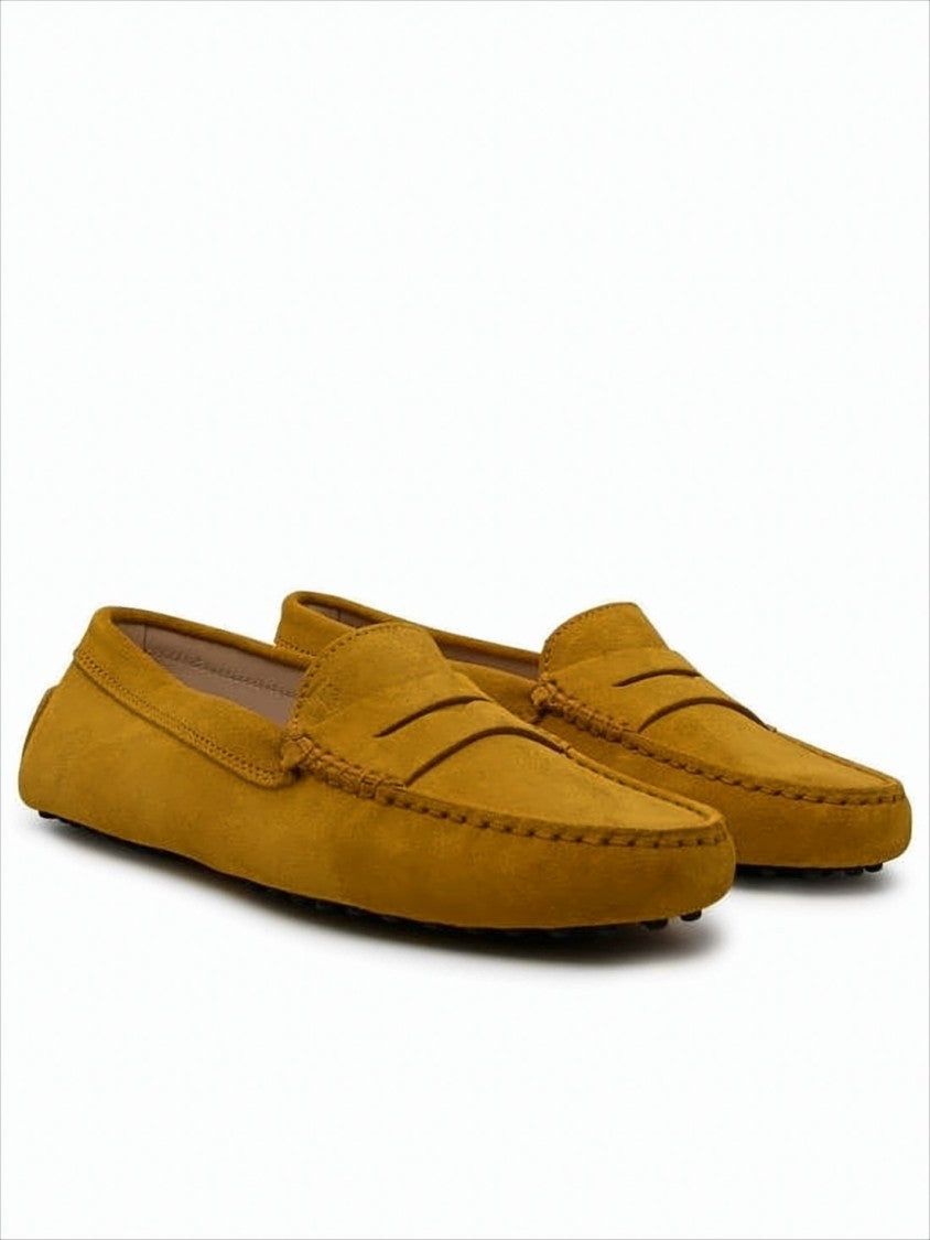Tod's Suede Slip-On Loafers With Leather Accents And Pebble Sole