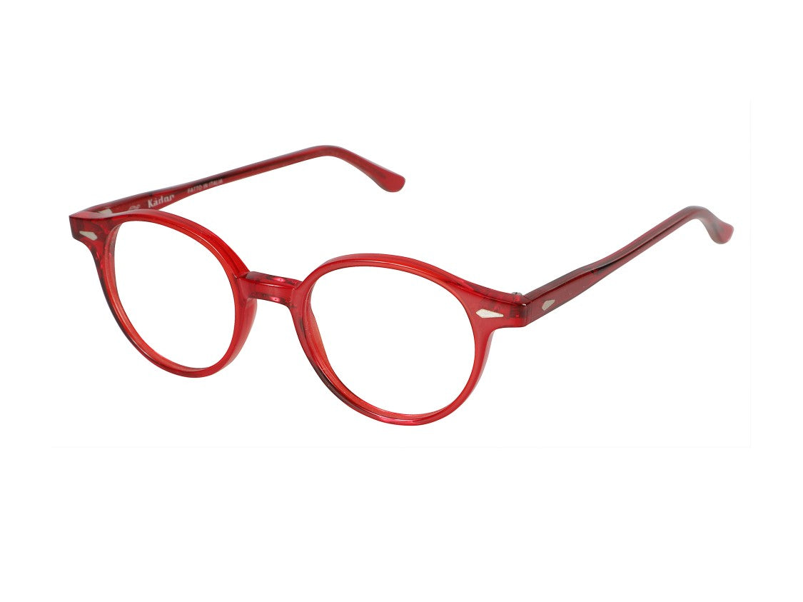 Kador Red Panto Translucent Round Eyeglasses