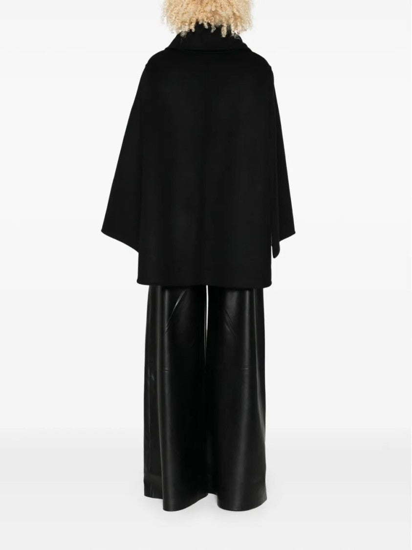Ermanno Scervino Double-Breasted Wool Cape With Belted Waist