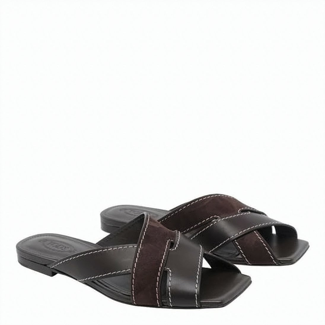 Tod's Flat Sole Brown Sandals