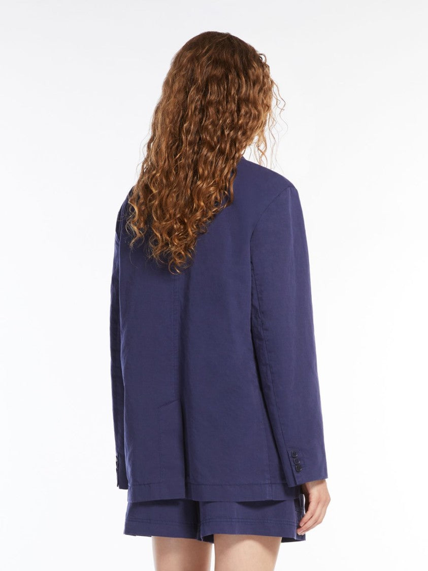 Max Mara Relaxed-Fit Single-Breasted Jacket In Cotton-Linen Blend