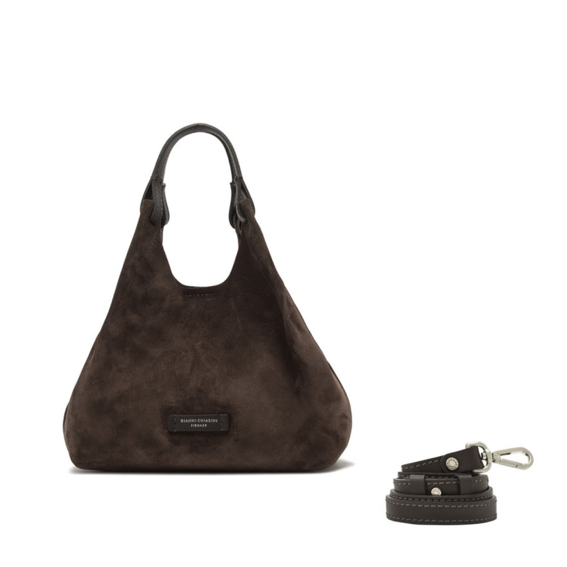 Gianni Chiarini Coffee Dua Suede Bag