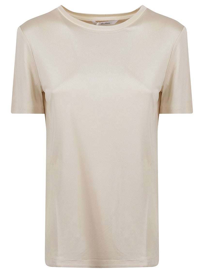 Max Mara Silk T-Shirt With Classic Crew Neckline