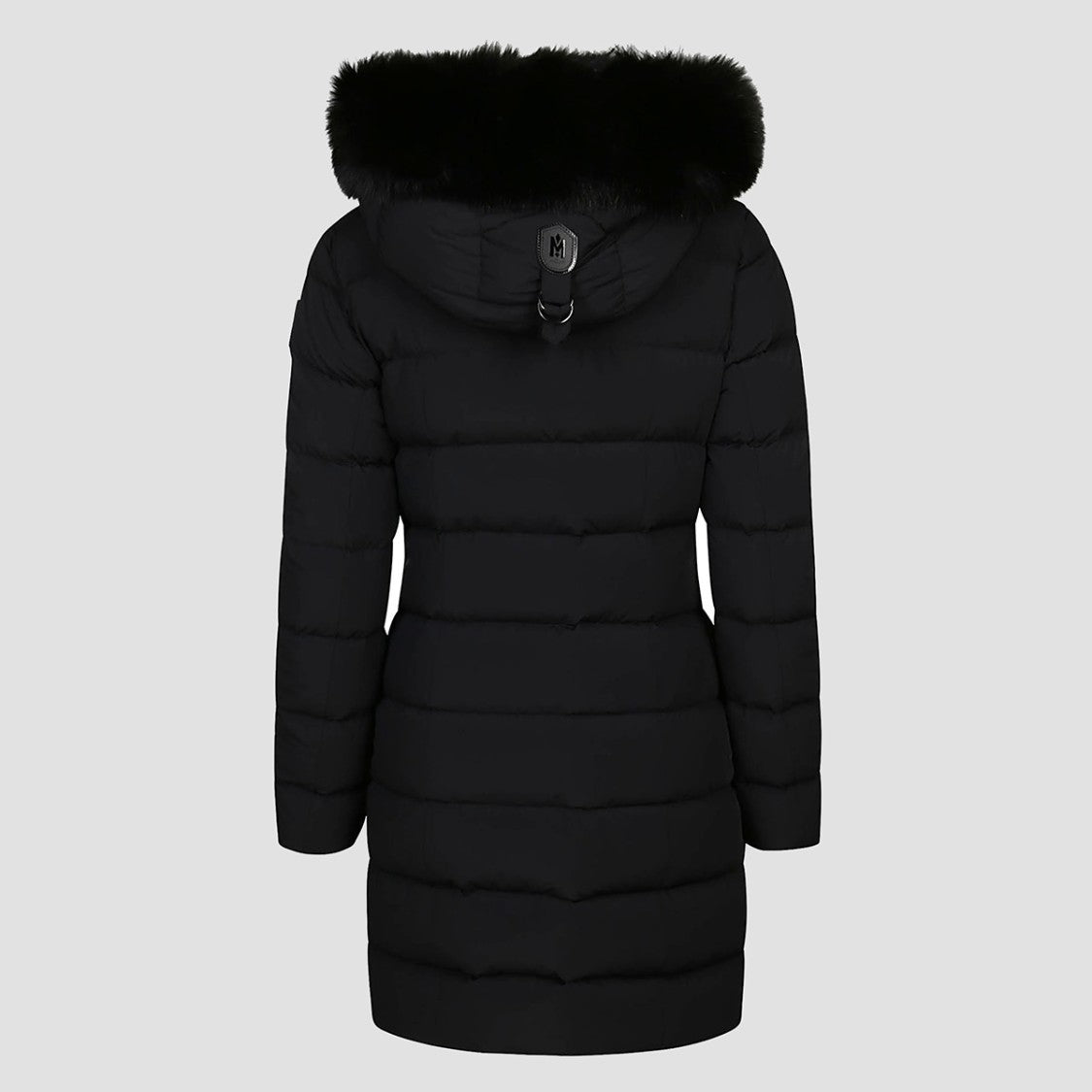 Mackage Quilted Down Coat With Plush Fur Trim And Fitted Silhouette