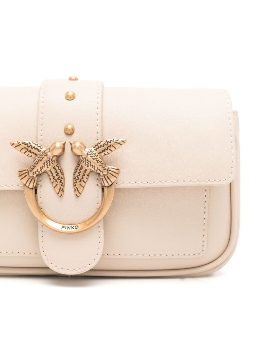 Pinko Structured Beige Handbag