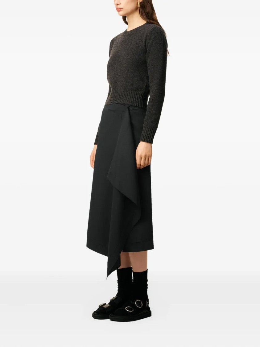 Ami Wrap Asymmetrical Wool Skirt