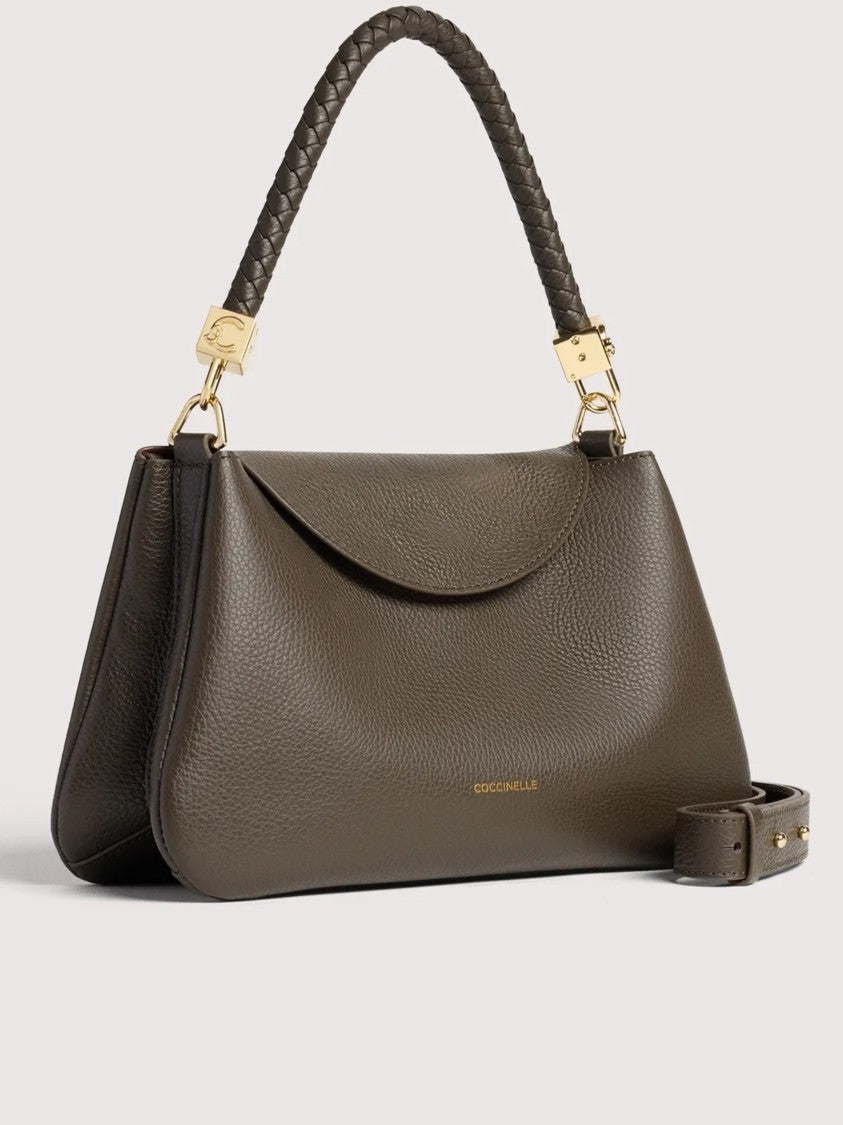 Coccinelle Textured Leather Structured Handbag With Gold-Tone Hardware