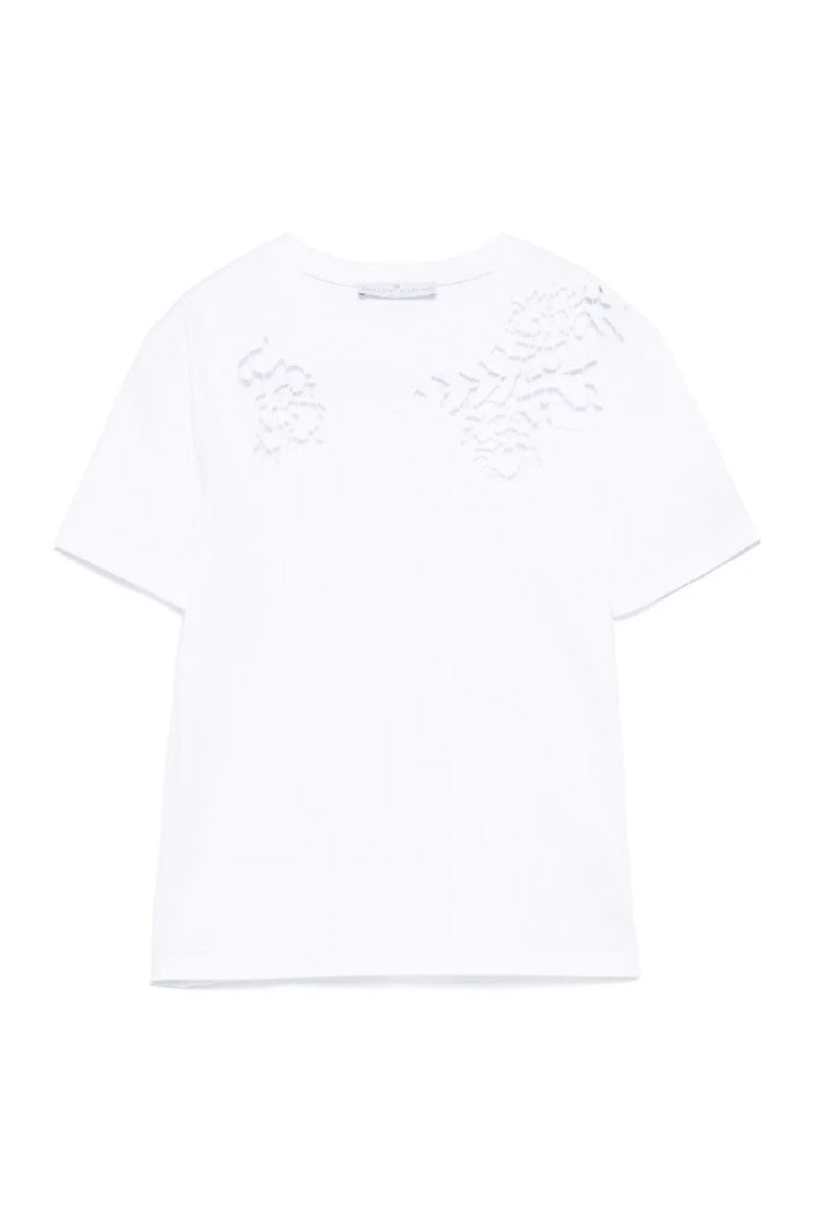 Ermanno Scervino Short-Sleeved Top With Floral Cut-Outs