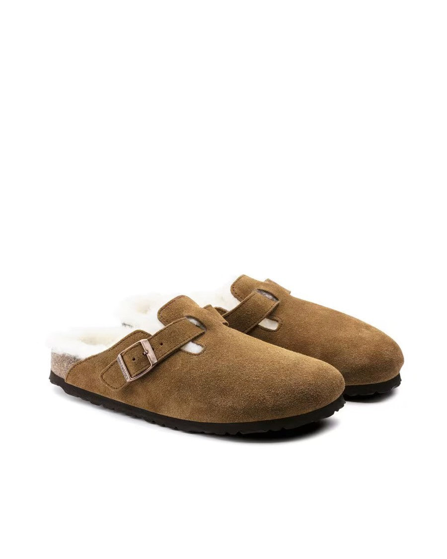 Birkenstock Boston Shearling Mink Slides