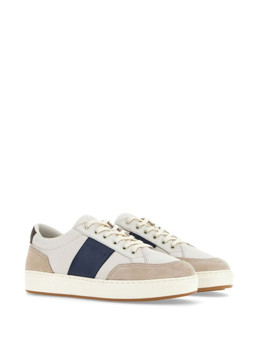 Hogan White Sneakers With Perforated And Smooth Textures