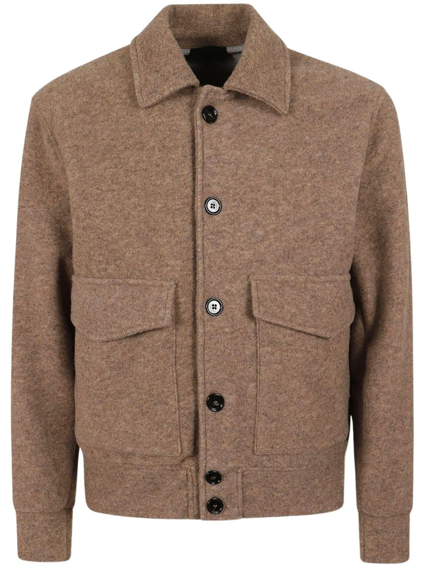 Dondup Grey Flap-Pocket Fleece Jacket