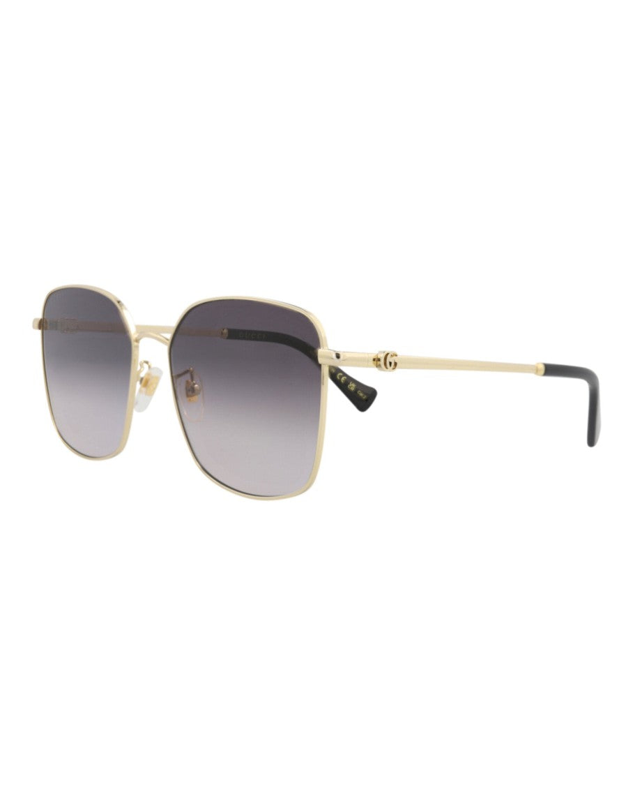 Gucci Square-Frame Metal Sunglasses