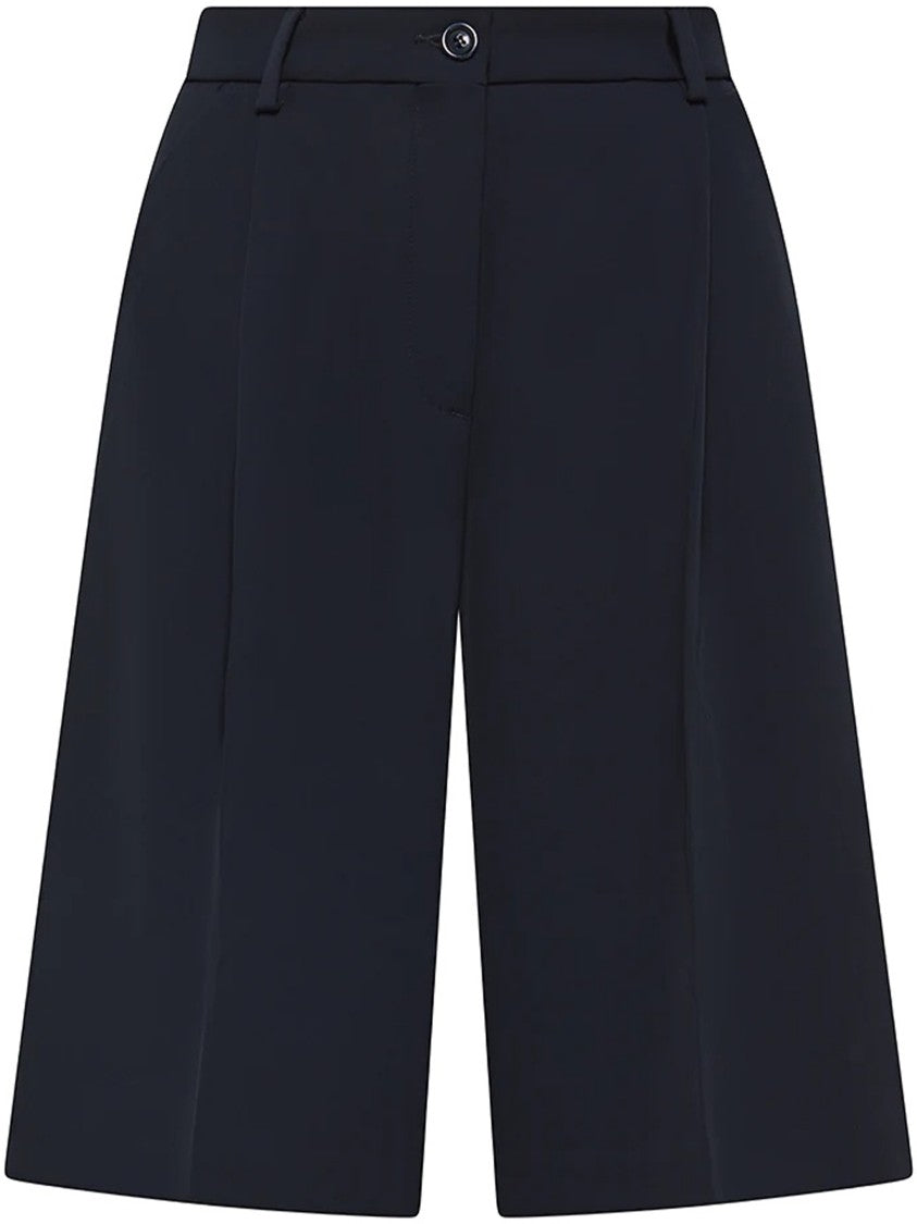 Cruna High-Waist Tailored Black Structured Shorts