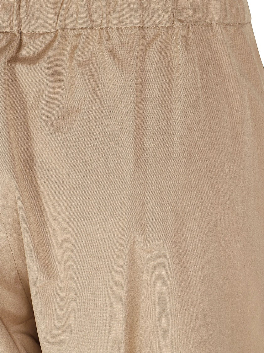 Max Mara Cropped Straight-Leg Trousers With Elastic Waistband And Drawstring