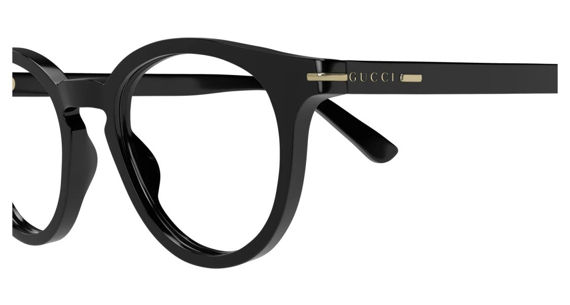 Gucci Black Bold Round Acetate Eyeglasses