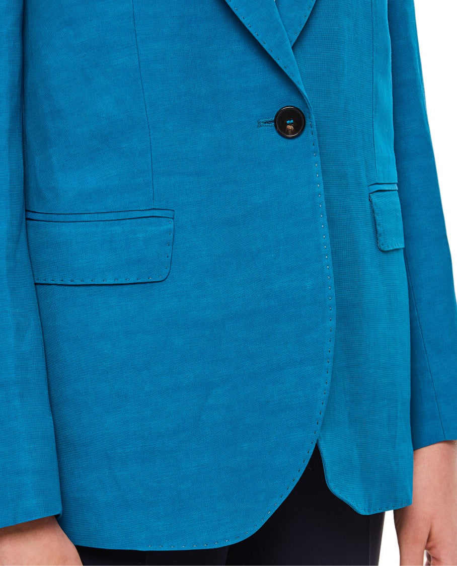 Alberto Biani Light Blue Tailored Jacket With Single-Button Fastening