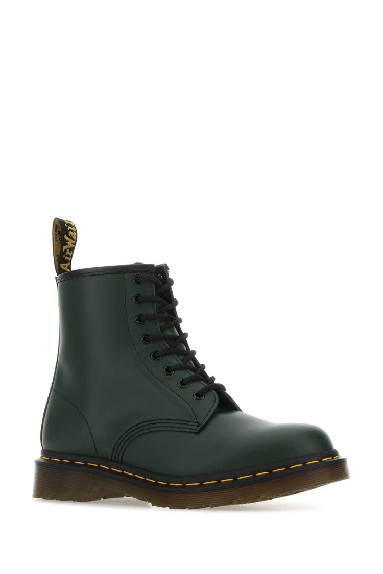 Dr. Martens Bottle Green Leather 1460 Ankle Boots