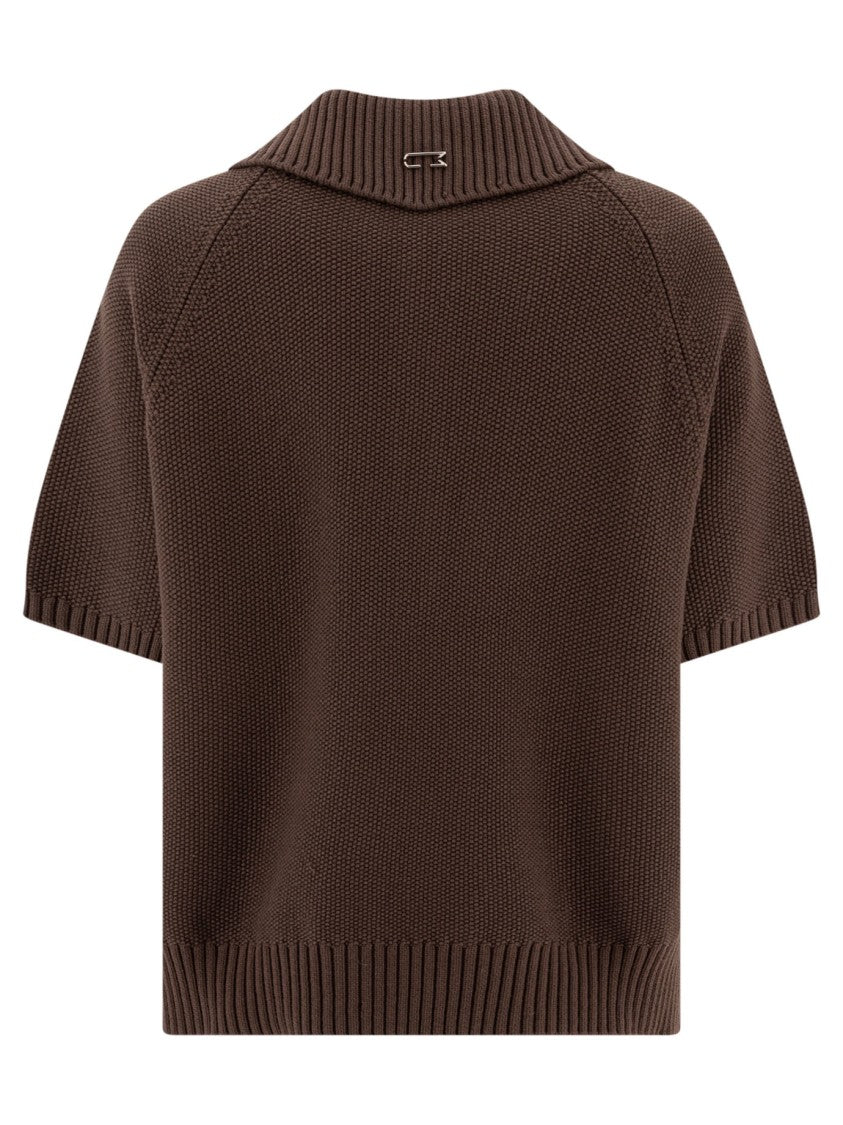 Umarmung Textured Knit Polo Shirt With Structured Collar