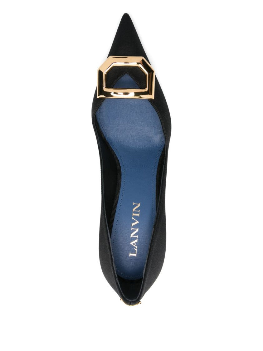 Lanvin Black Pointed Toe Sculpted Heel Pumps