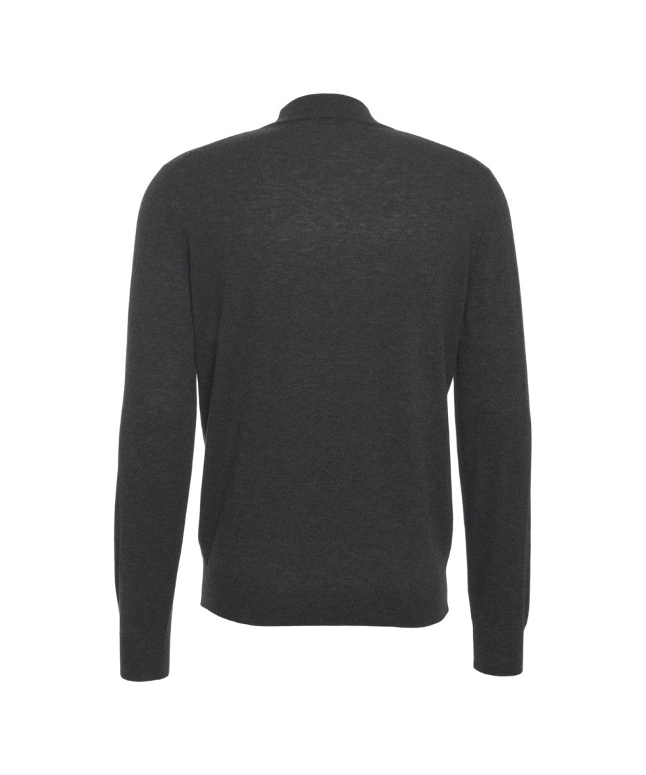 Gender Slim-Fit Knit Sweater With High Collar