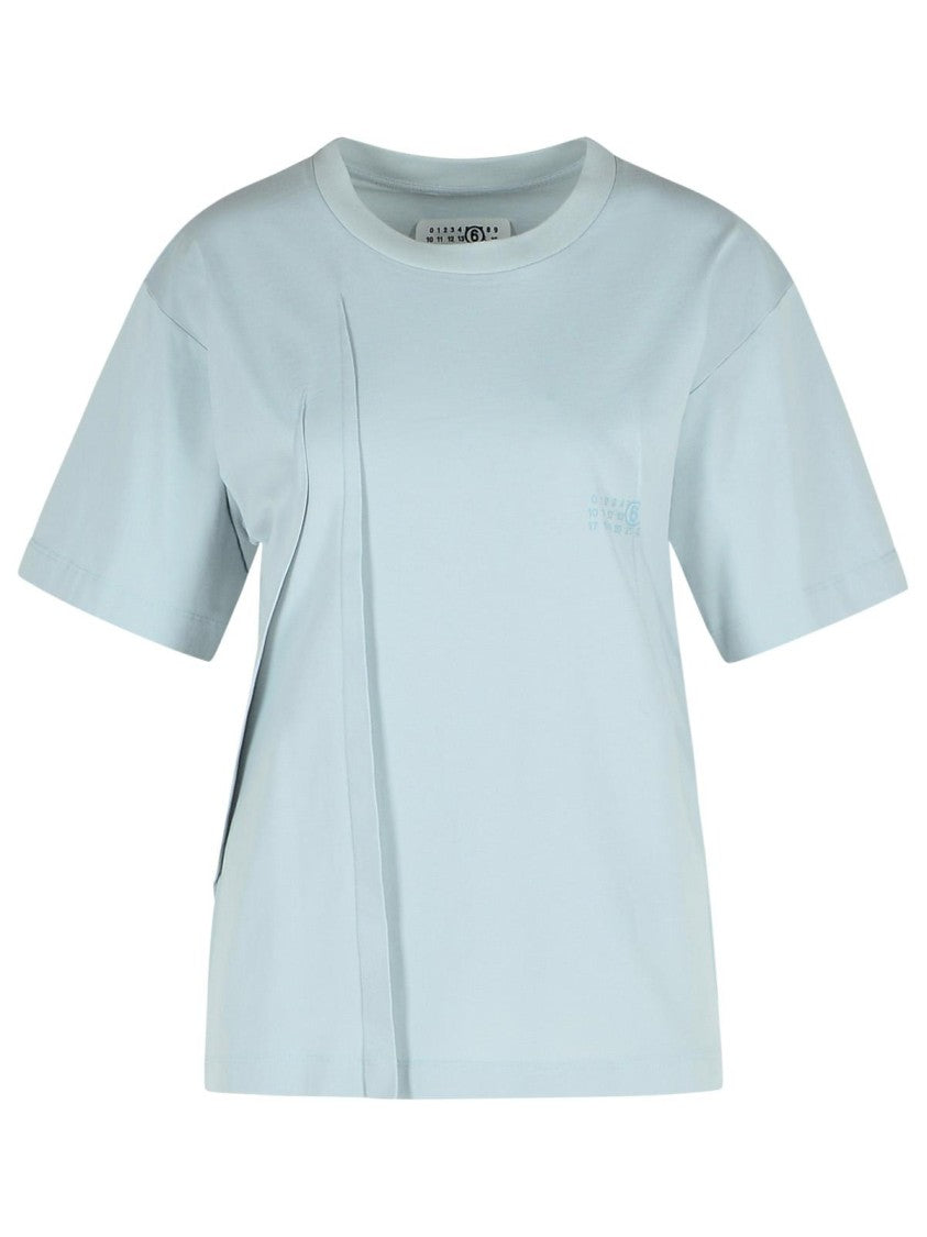 Mm6 By Maison Margiela Light Blue Cotton T-Shirt