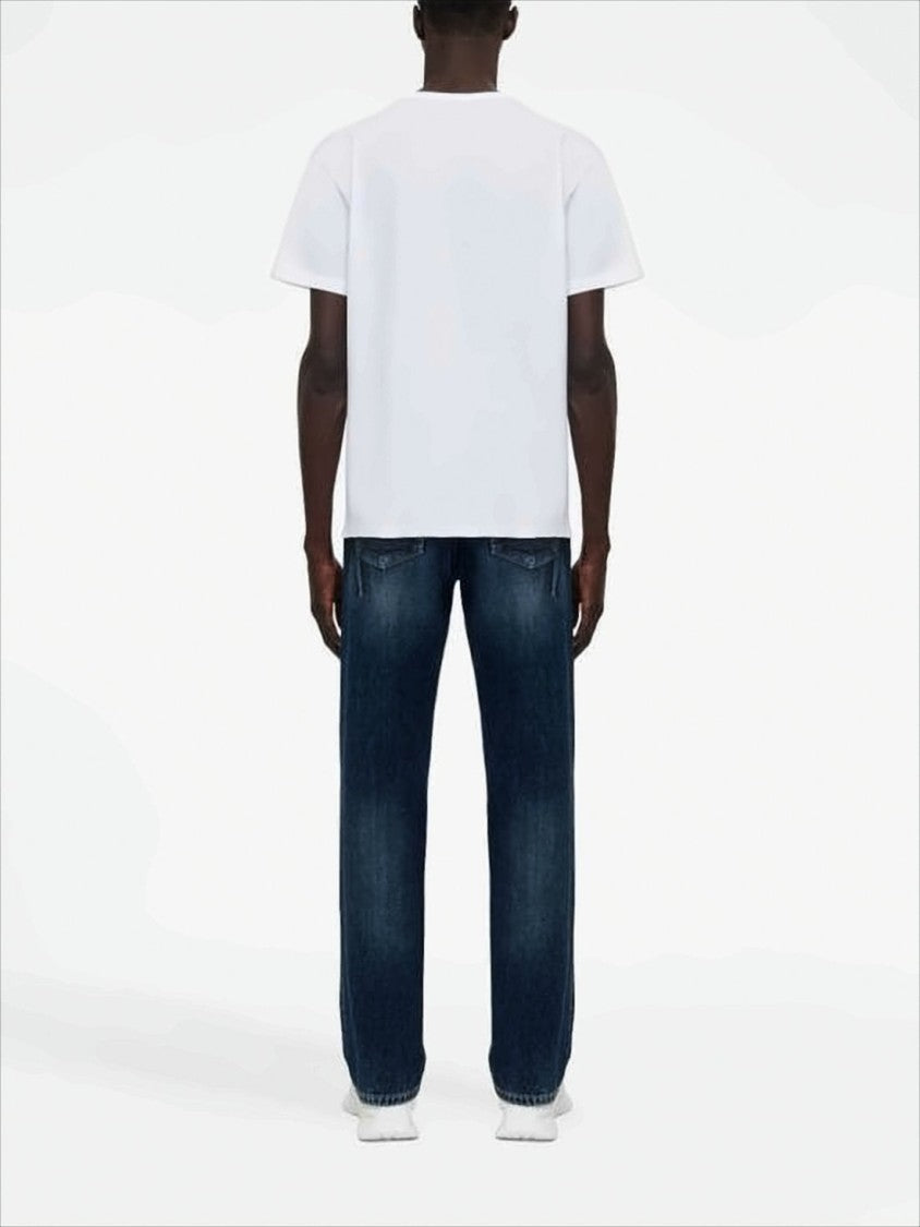 Alexander Mcqueen Short-Sleeved White Cotton T-Shirt With Bold Skull Graphic