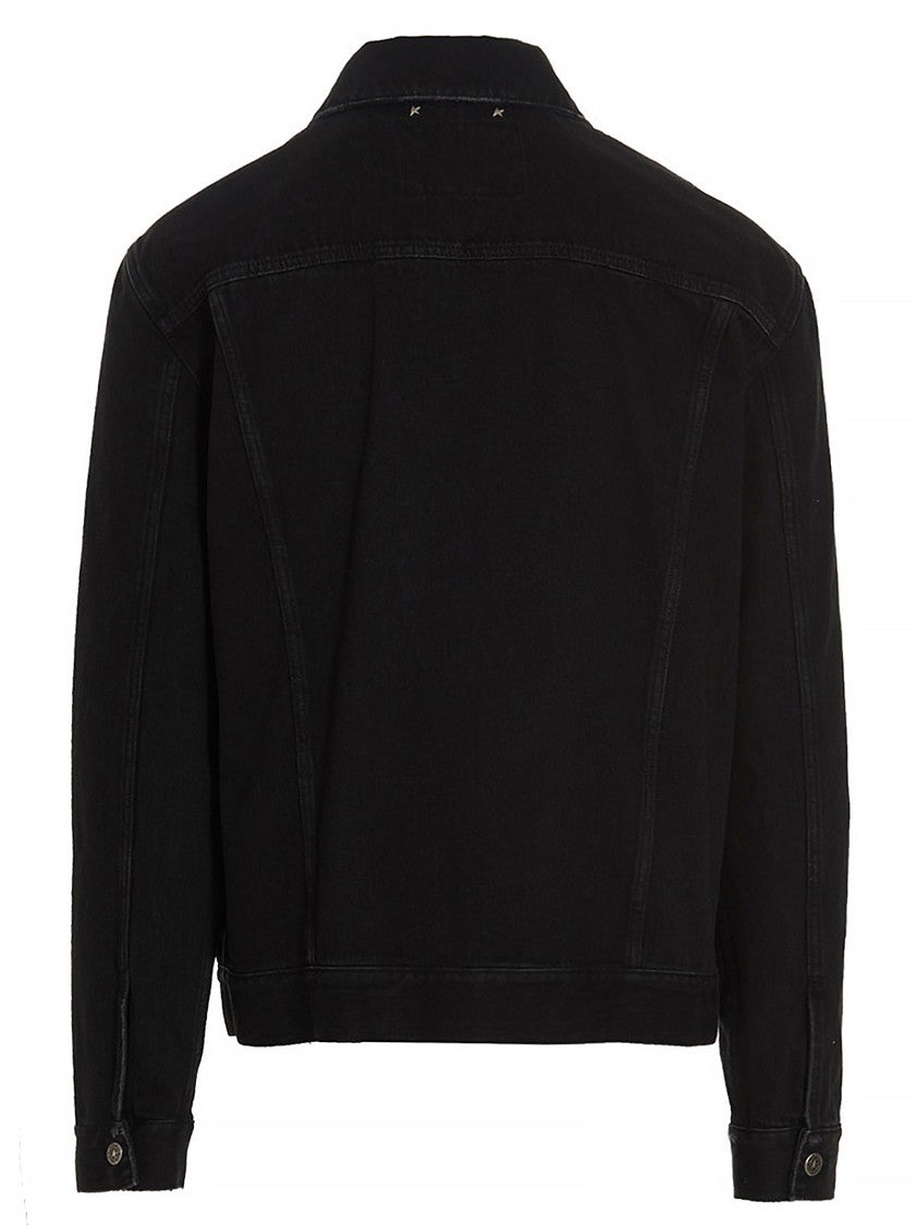 Golden Goose Vintage-Effect Black Denim Jacket