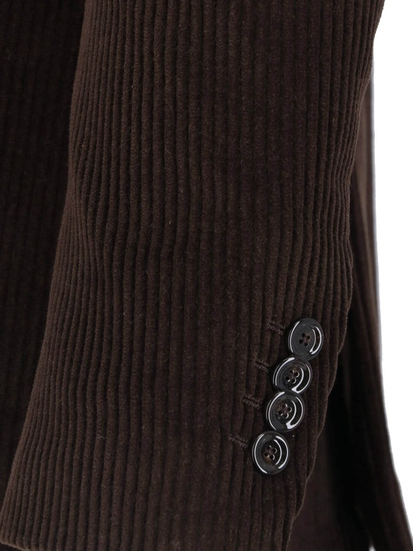 Lardini Brown Corduroy Cotton Velvet Blazer