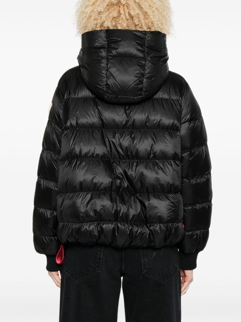 After Label Finish Black Down Jacket With Hood