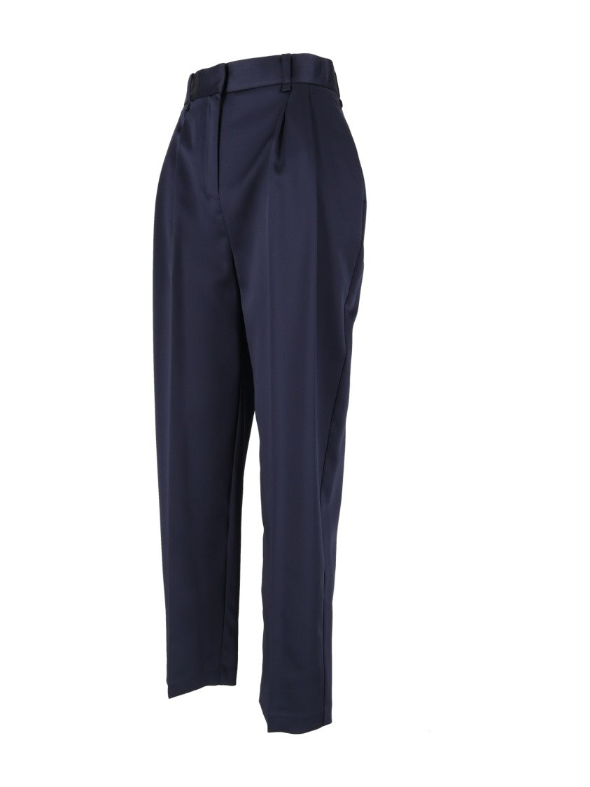 Elisabetta Franchi High-Waisted Pleated Tailored Straight-Leg Pants