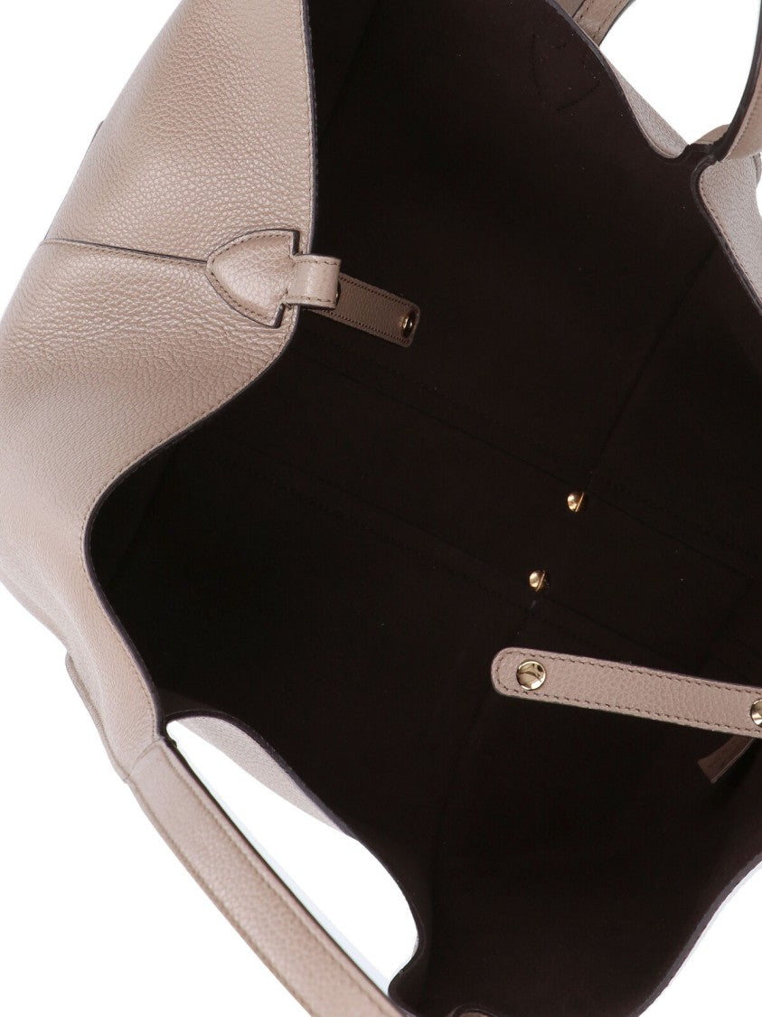 Tod's Taupe Leather Tote Bag