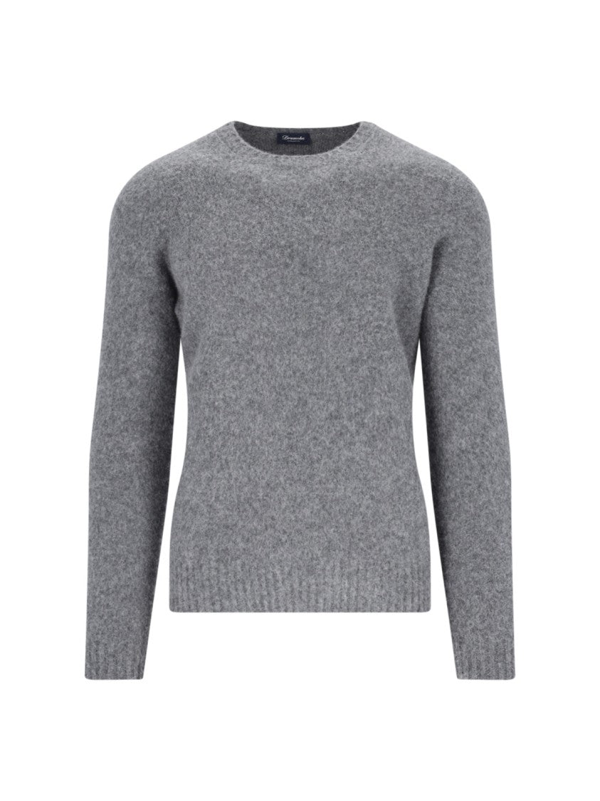 Drumohr Basic Sweater In Grey Wool Dark Shade