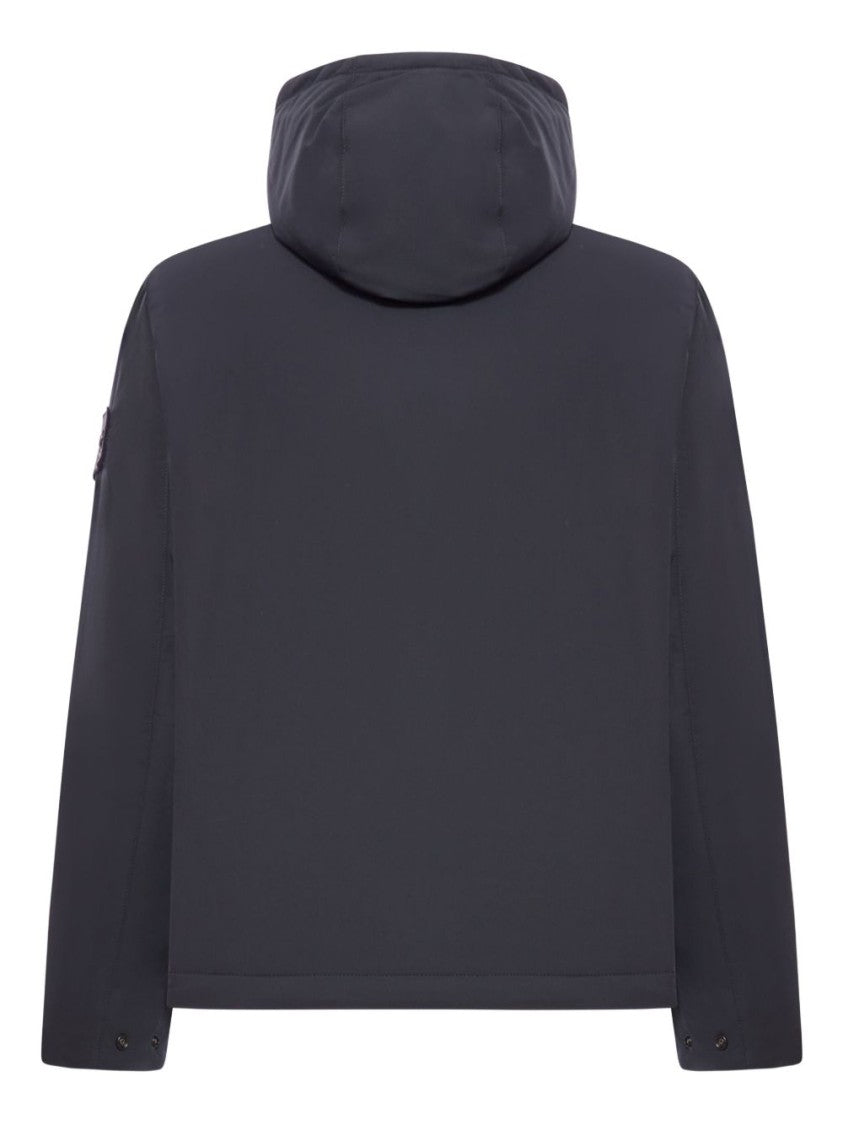 Stone Island Black Stone Island Jacket With Adjustable Cuffs