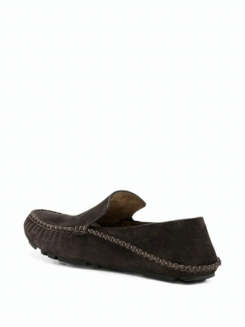 Loewe Suede Slip-On Loafers With Whipstitch Detailing