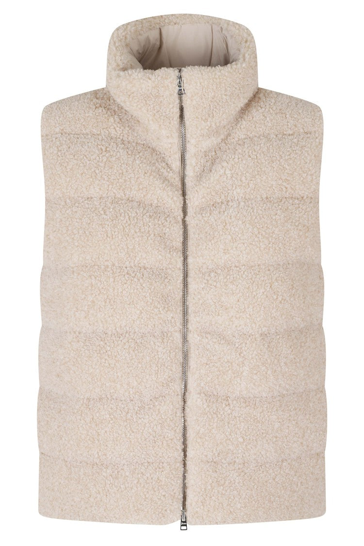 Herno Chantilly High Neck Drawstring Double-Slider Zip Polyester Vest