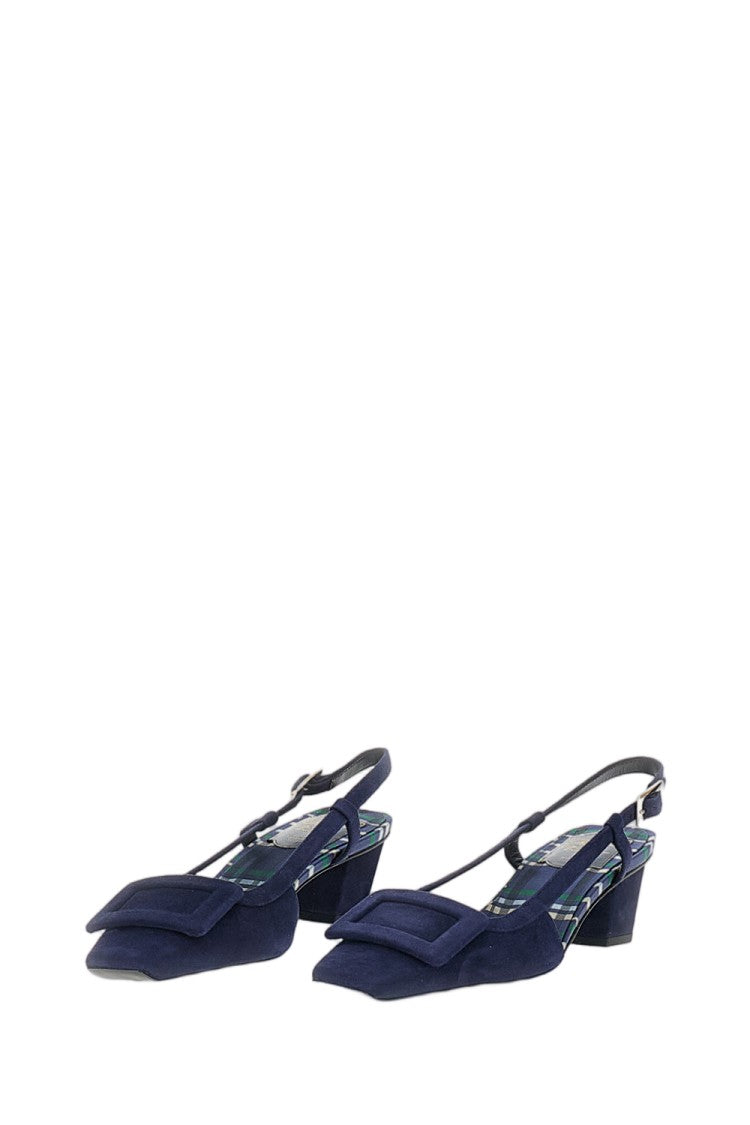 Roger Vivier Pointed Toe Slingback Shoes With Decorative Buckle