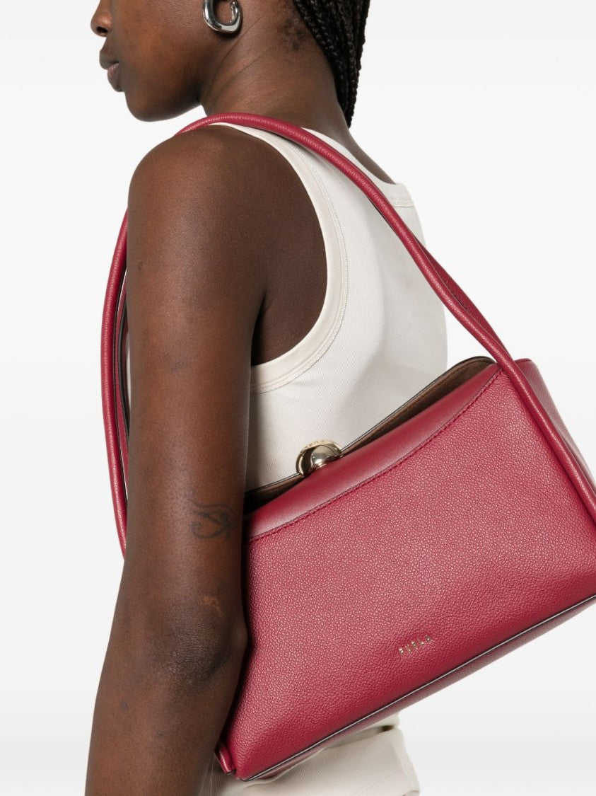 Furla Rectangular Red Leather Handbag