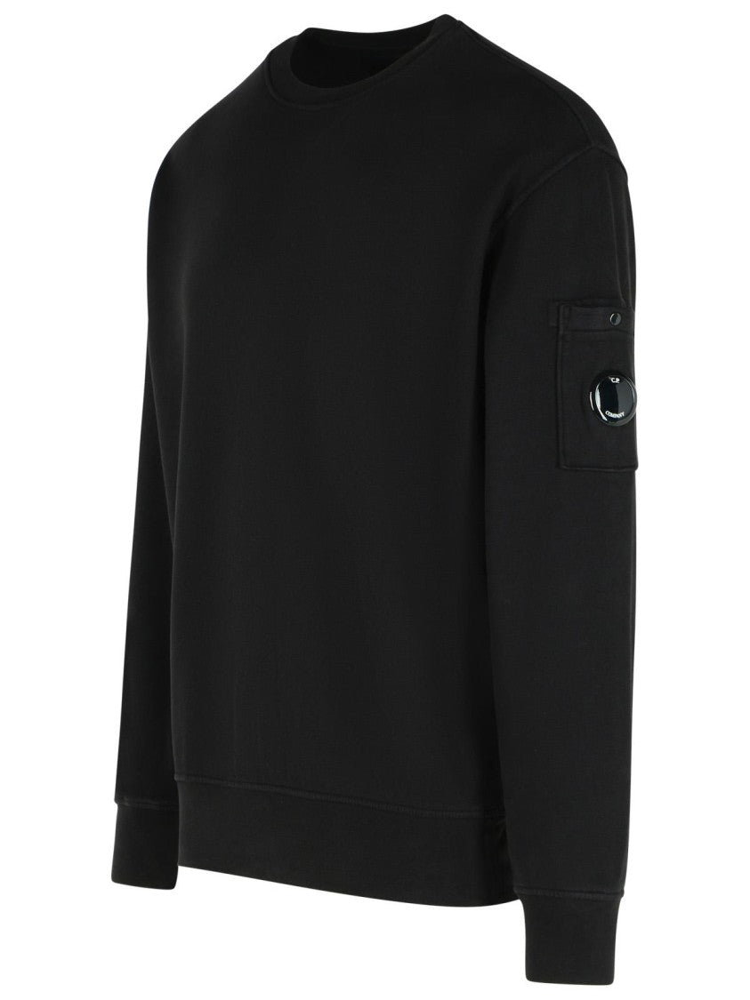 C.P. Company Brushed' Black Cotton Sweatshirt