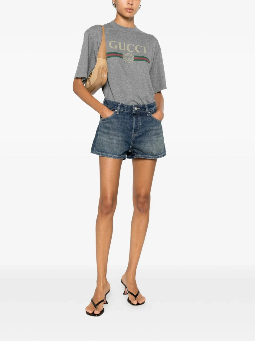 Gucci Crewneck Logo Stripe Relaxed T-Shirt