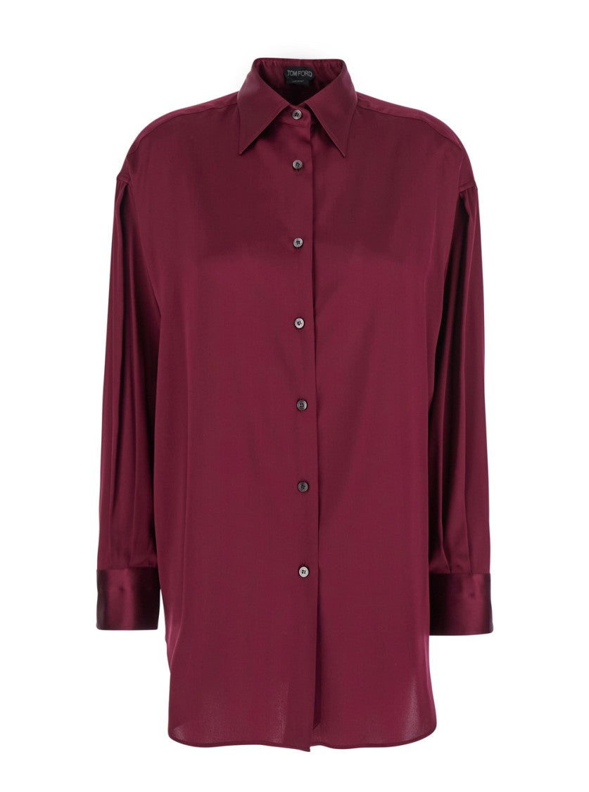 Tom Ford Silk Stretch Bordeaux Shirt