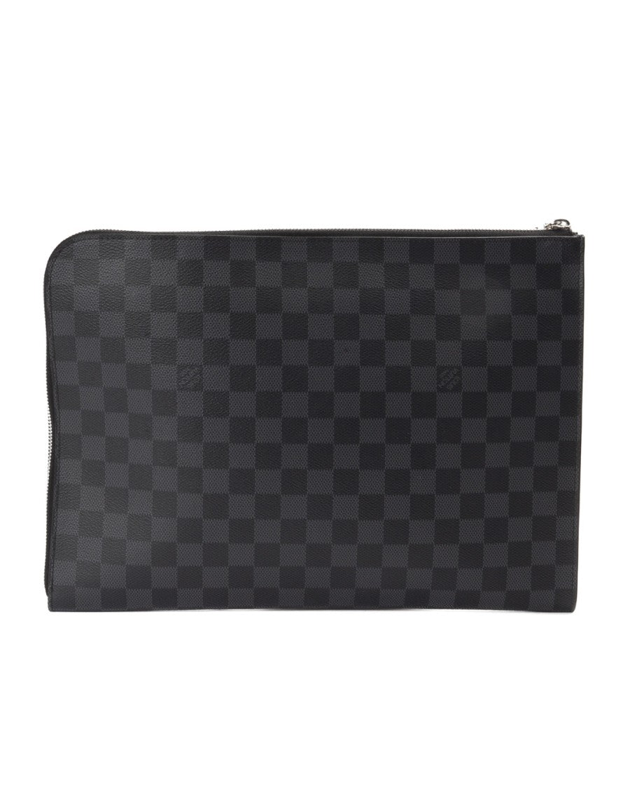 Louis Vuitton Black Damier Graphite Étui Gm Canvas Clutch