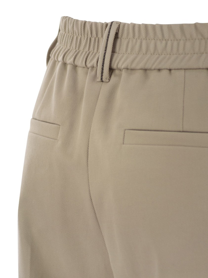 Brunello Cucinelli Stretch Cotton Cover-Up Trousers With Jewellery
