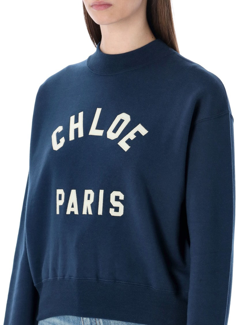 Chloé Varsity Logo Cotton Sweatshirt