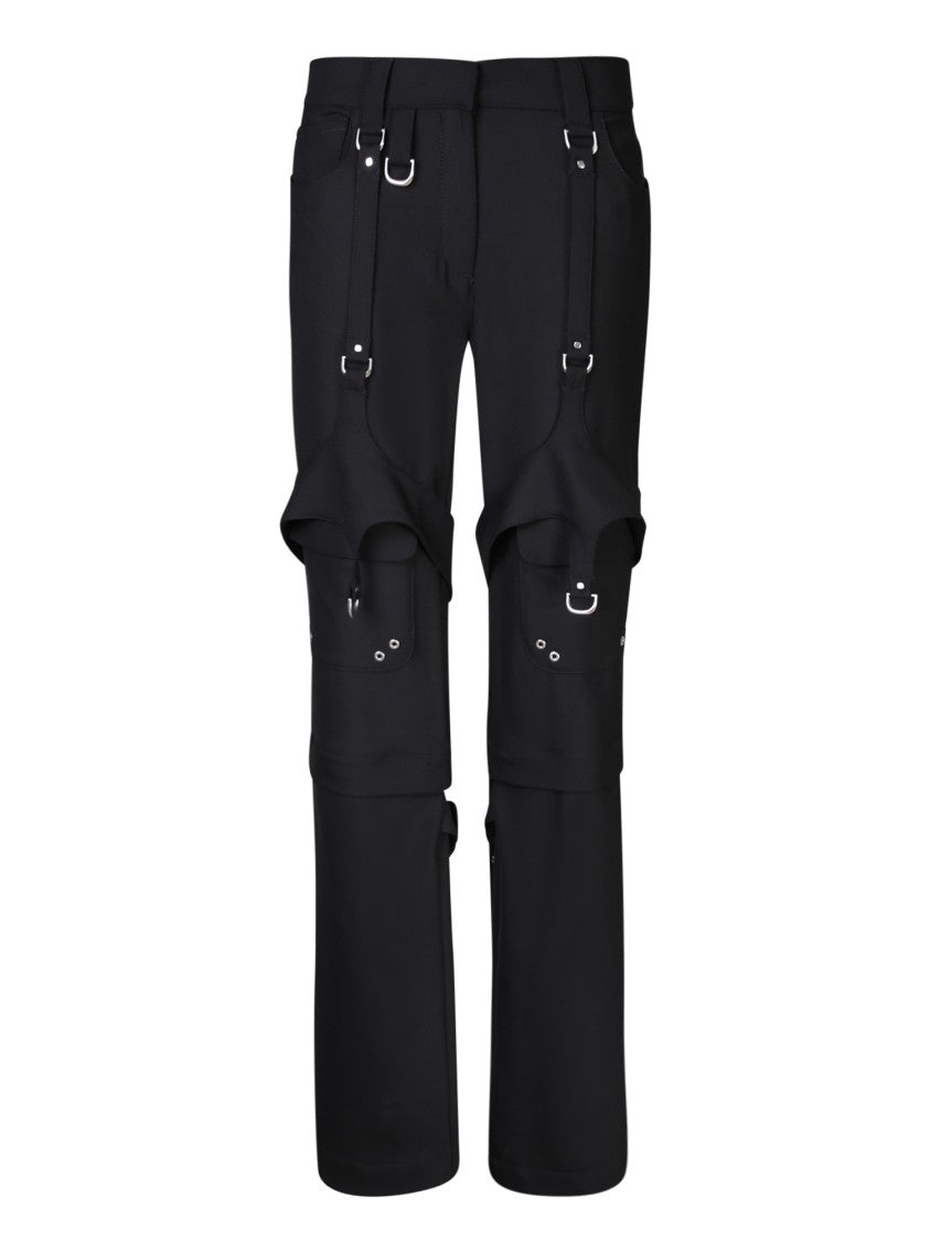 Off-White Black Wool-Blend Trousers