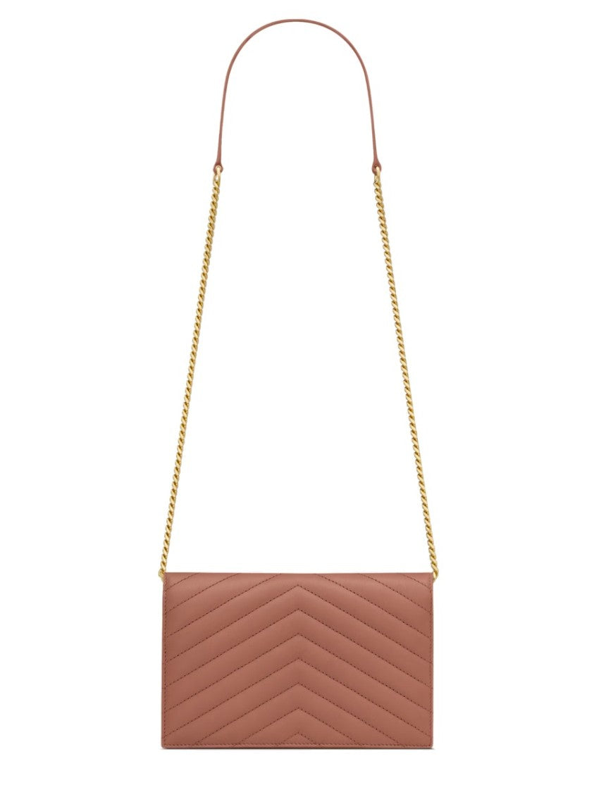 Saint Laurent "Envelope Cassandre" Wallet With Chain